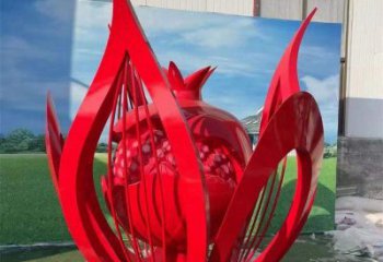 石榴花雕塑選用，廣場雕塑，不銹鋼石榴花雕塑選用