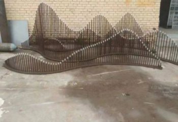 步行街假山雕塑,鍛造景觀雕塑,鏤空方式