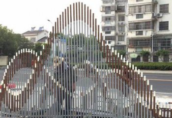 城市假山雕塑,網(wǎng)格體育雕塑,古銅效果