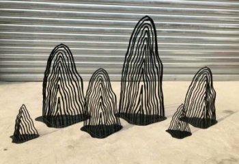 園林假山雕塑,噴漆景觀雕塑,網(wǎng)格形式