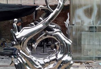 制造波浪雕塑廠家,地標擺件,不銹鋼波浪雕塑訂做