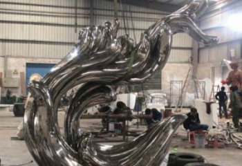 海浪紋雕塑制造商,抽象雕塑,不銹鋼海浪紋雕塑供給