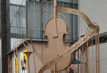 提琴雕塑批發，鍛造工藝，不銹鋼提琴雕塑承接