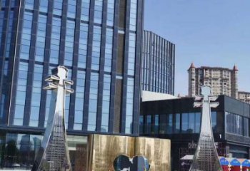 提琴雕塑展品，花園小品，鏡面不銹鋼提琴雕塑優選