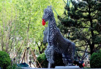 方塊馬雕塑精選，公園小品，抽象方塊馬雕塑廠(chǎng)家