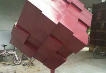 公園正方形雕塑