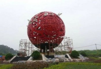 景觀圓球雕塑承接，城市裝飾，烤漆圓球雕塑廠家