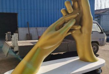 握手雕塑生產商，小區雕塑，不銹鋼握手雕塑廠家展品