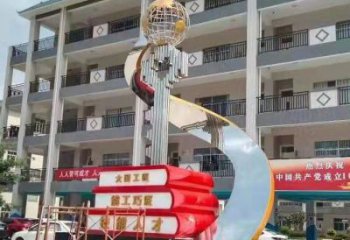 疊書雕塑常用，鋼管組合，不銹鋼疊書雕塑廠家