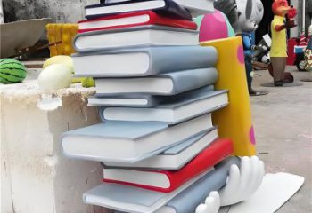 疊書雕塑廠家，彩鋼制作，不銹鋼疊書雕塑廠家