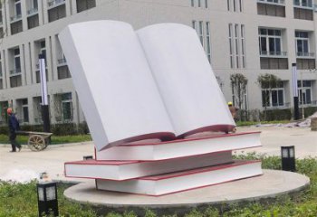 疊書雕塑觀賞型，公園小品，不銹鋼疊書雕塑常用