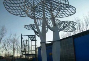 蘑菇樹雕塑定制，廣場系列，商場鏤空蘑菇樹雕塑供需