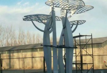 蘑菇樹雕塑制造，美陳雕塑，抽象鏤空蘑菇樹雕塑定價