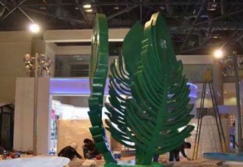 樹葉雕塑定制，城市裝飾，鐵藝樹葉雕塑廠家承接