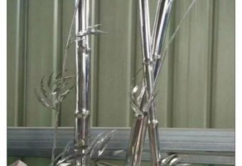 竹葉雕塑制造，中式工藝，不銹鋼鏡面竹葉雕塑制造