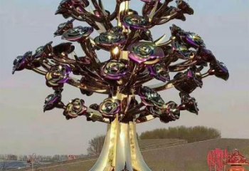 花樹雕塑加工商，鋼管組合，鈦金不銹鋼花樹雕塑定做
