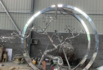 梅花樹雕塑精選，美陳雕塑，不銹鋼梅花樹雕塑供給