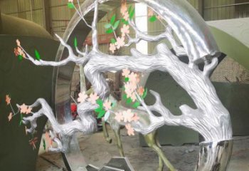 梅花樹雕塑提供，街頭雕塑，不銹鋼梅花樹雕塑優價