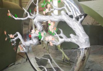 梅花樹雕塑選定，美陳雕塑，不銹鋼梅花樹雕塑工廠