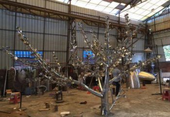 楓樹(shù)雕塑精選，美陳雕塑，不銹鋼楓樹(shù)雕塑制作