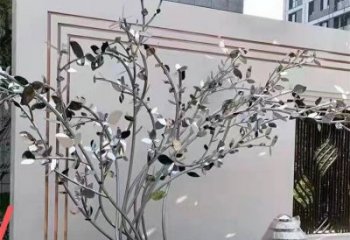 楓樹(shù)雕塑優(yōu)選，白鋼構(gòu)件，不銹鋼楓樹(shù)雕塑工程