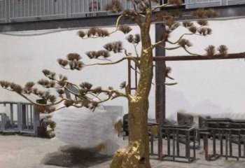 松樹(shù)雕塑造型,中式工藝,不銹鋼松樹(shù)雕塑制造廠家