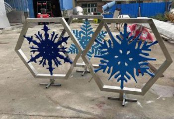 公園雪花雕塑