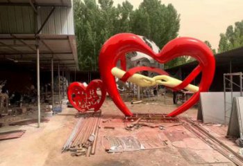 愛心雕塑供需,標識雕塑,景觀烤漆愛心雕塑制造商
