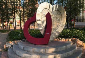 愛心雕塑通用,街道標識,鋼鑄烤漆愛心雕塑承接