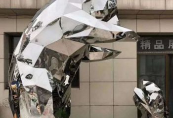 熊貓雕塑工程供應，景觀雕塑，幾何不銹鋼熊貓雕塑供求