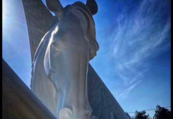 月亮雕塑異型優選，城市裝飾，展示月亮馬頭雕塑定做