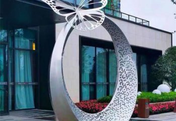 圓圈雕塑定制，市標(biāo)雕塑，不銹鋼圓圈雕塑廠家