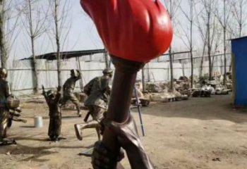 火把雕塑制作供需,景區案例,鋼結構不銹鋼火把雕塑供給