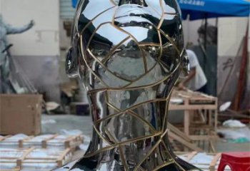 白鋼人頭像雕塑制造商，鋼管組合，鏡面人頭像雕塑優選