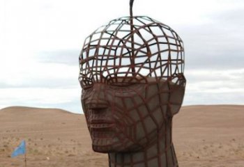 鏤空人頭像雕塑通用，陸地擺件，鐵藝人頭像雕塑點擊