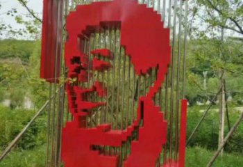 鏤空人頭像雕塑制造商，城區小品，烤漆人頭像雕塑定制