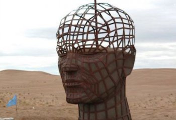 鐵藝人頭像雕塑專供，地標擺件，鏤空人頭像雕塑訂做