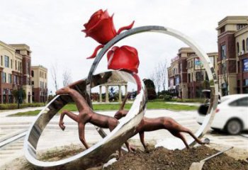 鉆戒雕塑訂做供需，景區雕塑，烤漆鉆戒雕塑定價