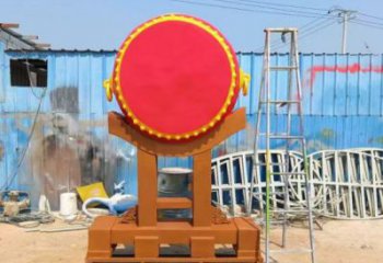 鑼鼓雕塑制作，村標概念，鍛鋼不銹鋼鑼鼓雕塑專供