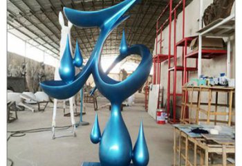 貴陽水滴雕塑，烤漆工藝，群雕不銹鋼水滴雕塑