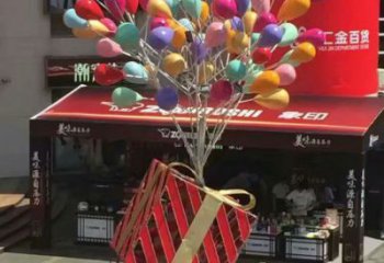黑河氣球樹雕塑承接，美陳雕塑，玻璃鋼氣球樹雕塑制造