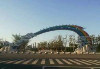 雙陽云朵大門雕塑,公園美陳元素,不銹鋼云朵大門雕塑