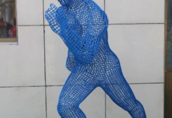 揚州鏤空跑步雕塑,標識雕塑,烤漆鐵藝人物雕塑優選