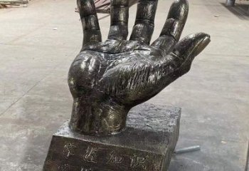 回民手掌雕塑廠家,公園小品,玻璃鋼手掌雕塑優選