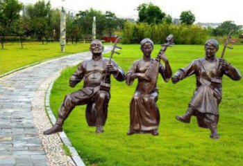 平羅拉二胡雕塑點擊，景觀雕塑，別墅民俗人物雕塑供求