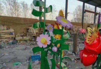 海東茉莉花雕塑訂做，城市雕塑，不銹鋼茉莉花雕塑廠