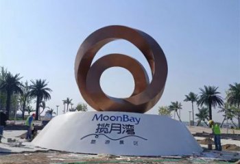 街道圓環雕塑，鍛造景觀雕塑，古銅效果