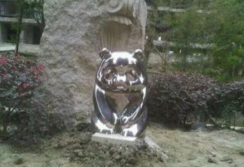 東營(yíng)熊貓雕塑服務(wù)商，動(dòng)物美陳雕塑，不銹鋼熊貓雕塑廠家