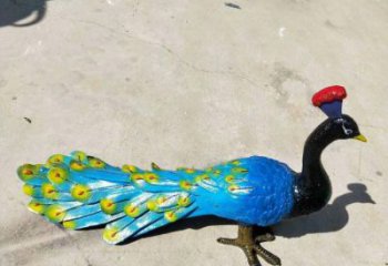 呂梁彩繪孔雀雕塑制作選用，景區(qū)案例，動(dòng)物美陳雕塑