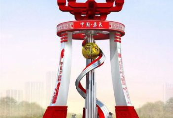 陽曲城市精神堡壘雕塑，地標文明建筑不銹鋼雕塑